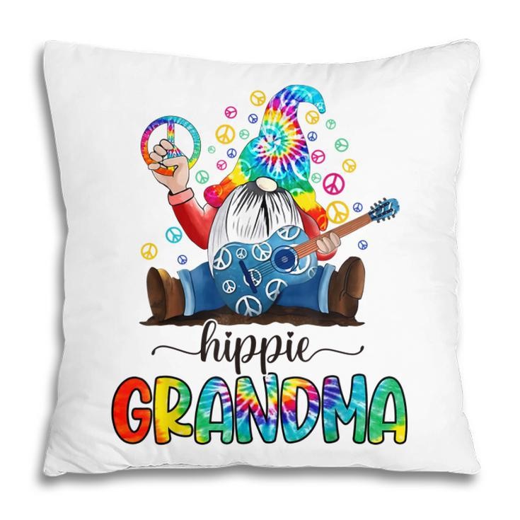 Funny Hippie Grandma Gnome Mothers Day Tie Dye Pillow