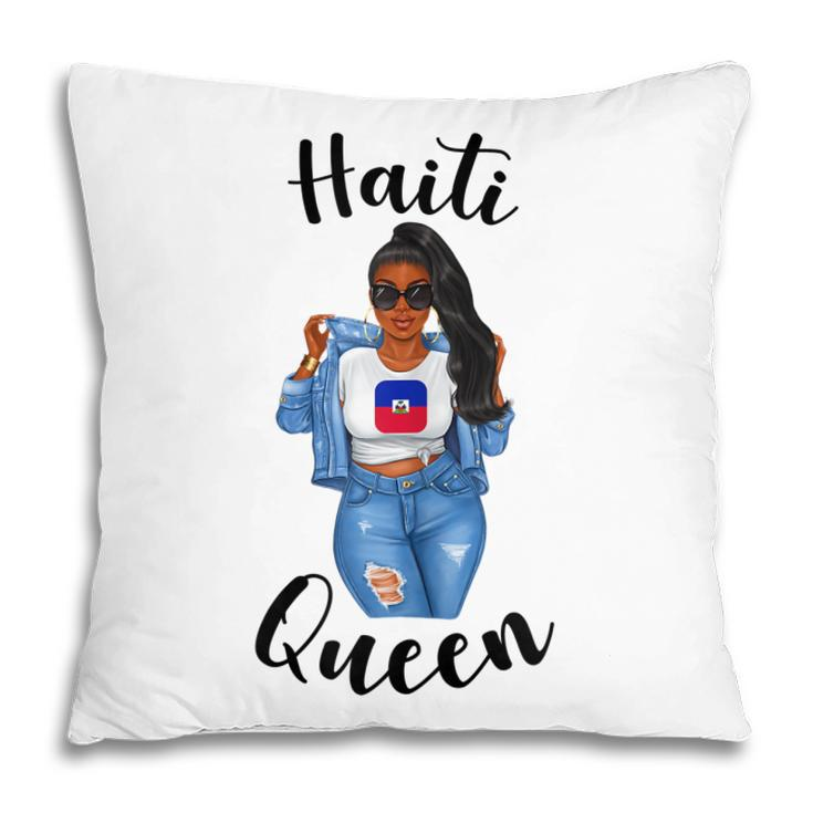 Haiti Queen Caribbean Pride Proud Women Womans Haitian Girl Gift For Womens Pillow