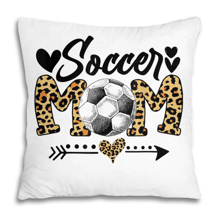 Soccer Mom Heart Leopard Mom Grandma Mothers Day Pillow