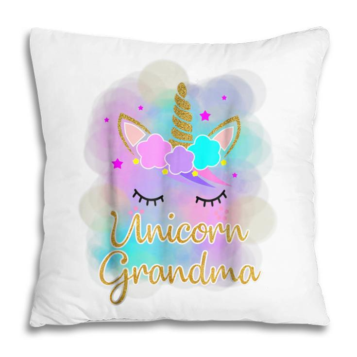 Unicorn Grandma Birthday Girl Colorful Unicorn Kids Pillow
