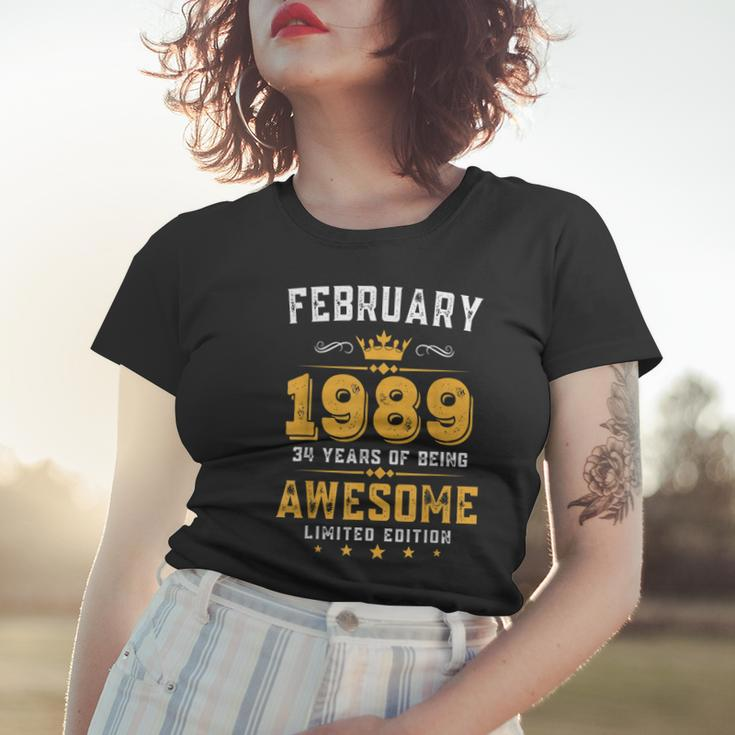34 Years Old Gifts Vintage February 1989 34Th Birthday Women T-shirt Gifts for Her