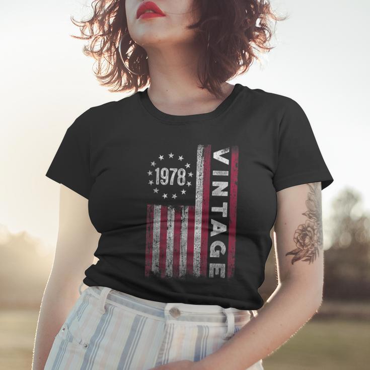 45 Year Old Vintage 1978 Amerikanische Flagge 45 Geburtstag Frauen Tshirt Geschenke für Sie