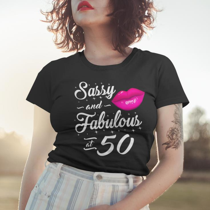50Th Birthday Gift Tshirt Sassy And Fabulous 50 Year Old Tee Women T-shirt Gifts for Her