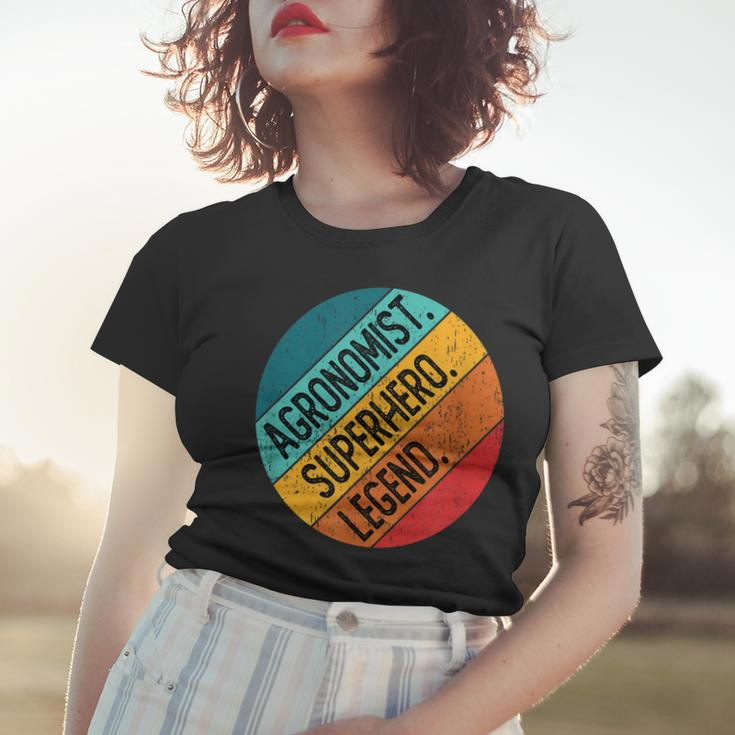 Agronom Superheld Legende Retro-Stil Frauen Tshirt, Agrar-Fan Vintage Look Geschenke für Sie