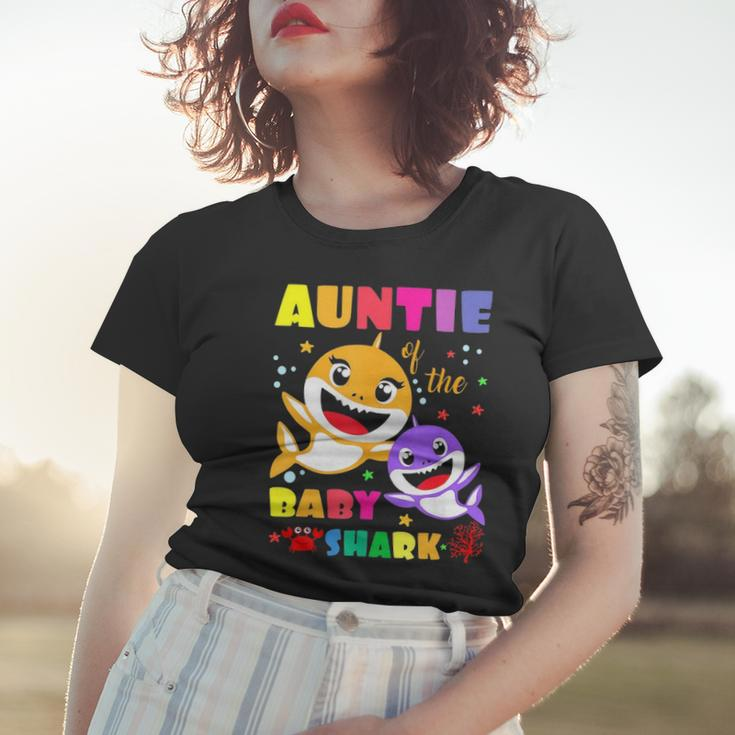Auntie Of The Baby Shark Birthday Auntie Shark Women T-shirt Gifts for Her