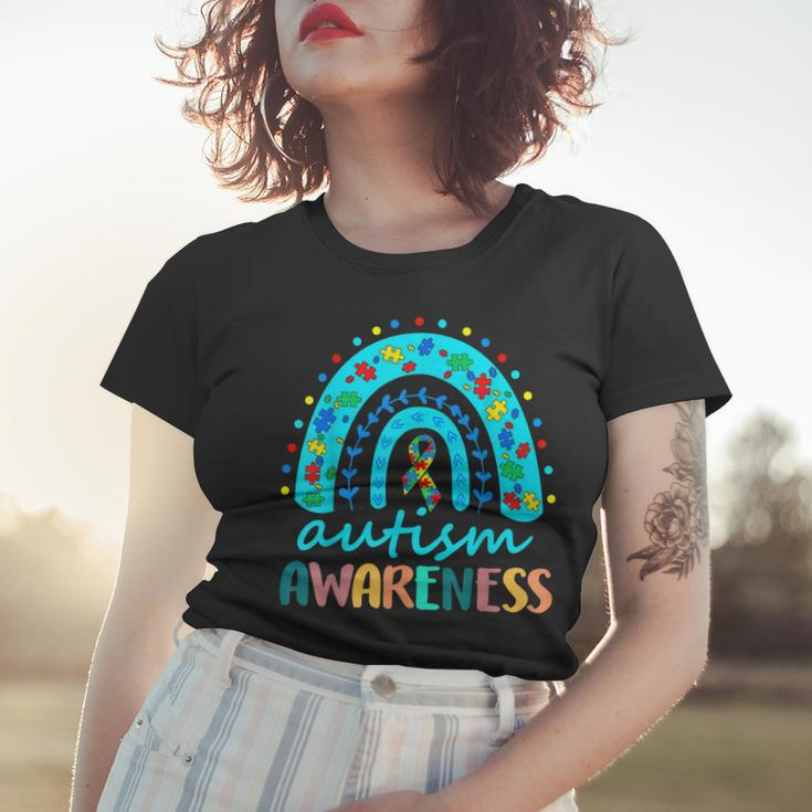 Autism Awareness Rainbow Puzzle Autism Awareness Month Women T-shirt Gifts for Her