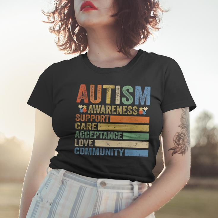 Autism Awareness Support Care Acceptance For Women Mom Dad Women T-shirt Gifts for Her