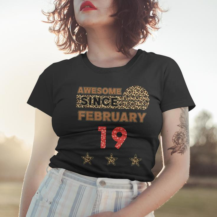 Awesome Since Februar 19 Leopardenmuster Vintage-Geburtstag Frauen Tshirt Geschenke für Sie