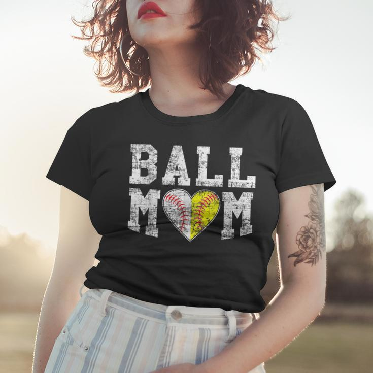 Ball Mom Baseball Softball Heart Sport Lover Funny V2 Women T-shirt Gifts for Her