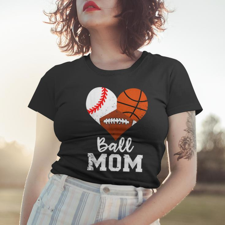 Ball Mom Funny Baseball Football Basketball Mom Women T-shirt Gifts for Her