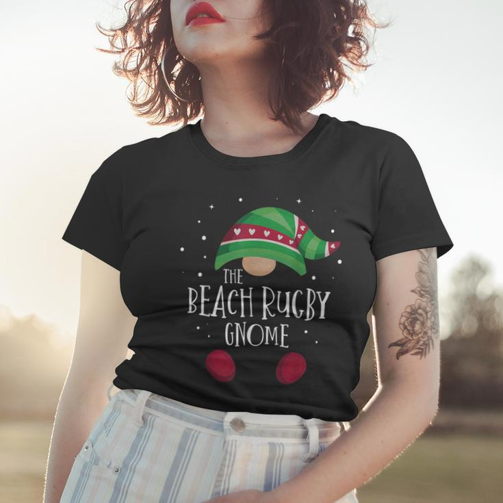 Beach Rugby Gnome Passender Weihnachtspyjama Frauen Tshirt Geschenke für Sie