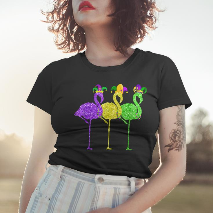 Beads Vintage Flamingo Mardi Gras Women T-shirt Gifts for Her