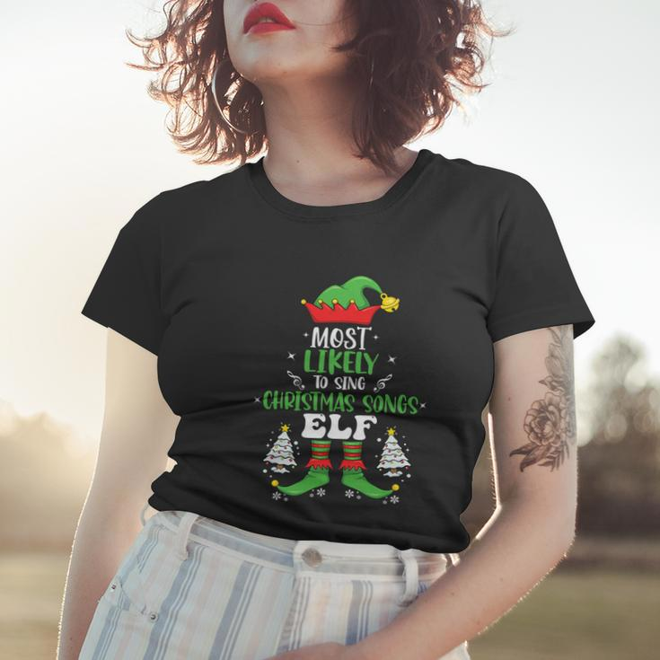 Christmas Songs Elf Family Matching Group Christmas Party Women T-shirt Gifts for Her