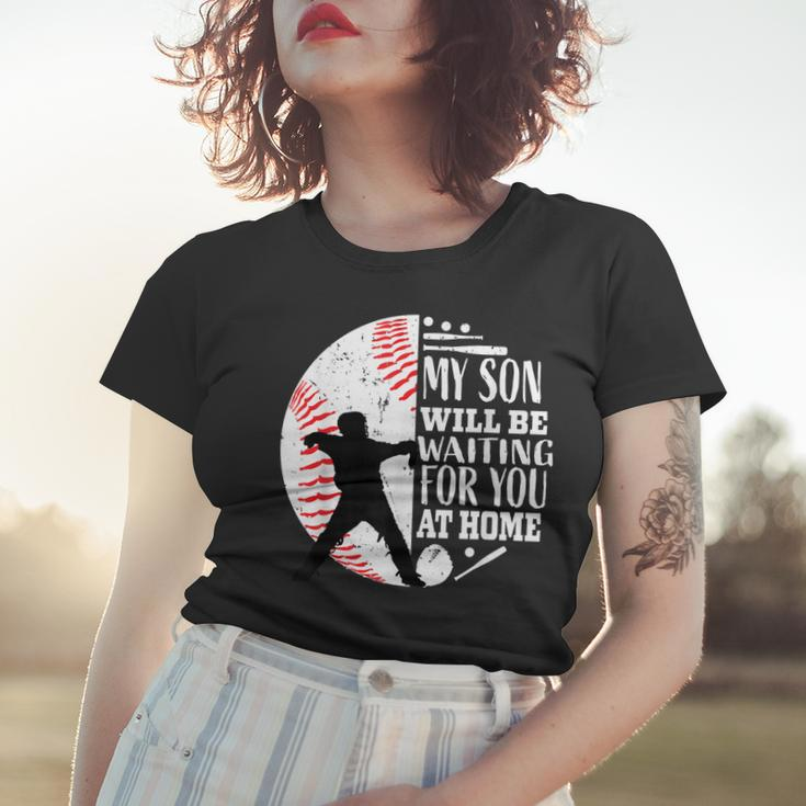 Cool Cute Baseball Catcher Mom Dad Son Parents Quote Graphic Women T-shirt Gifts for Her