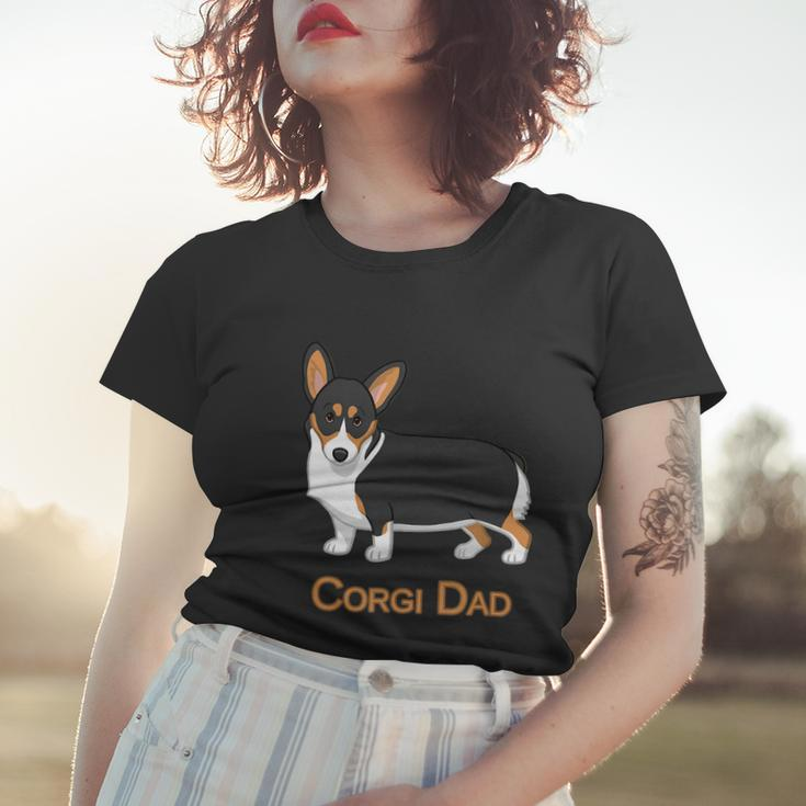 Cute Black Tricolor Pembroke Corgi Dad Dog Lovers Tshirt V2 Women T-shirt Gifts for Her