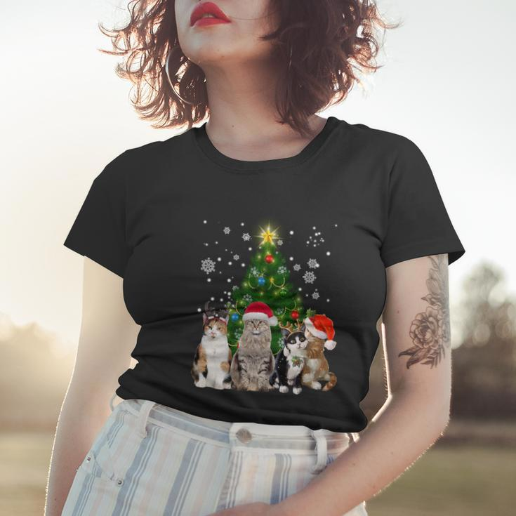 Cute Cat Christmas Tree Cat Lover Xmas Cat Mom Gift Women T-shirt Gifts for Her