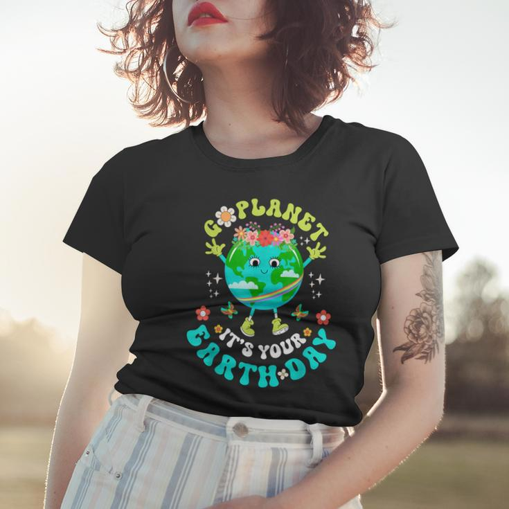 Cute Go Planet Its Your Earth Day 2023 Groovy Teacher Kids Women T-shirt Gifts for Her