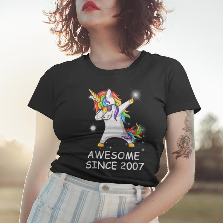 Dabbing Unicorn Tee Awesome Since 2007 11Th Birthday Tshirt Women T-shirt Gifts for Her