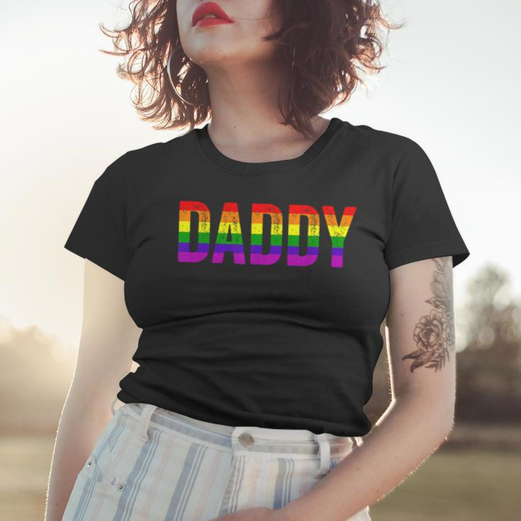 Daddy Lgbt Gay Lesbian Pride Rainbow Support Fathers Day Women T-shirt Gifts for Her