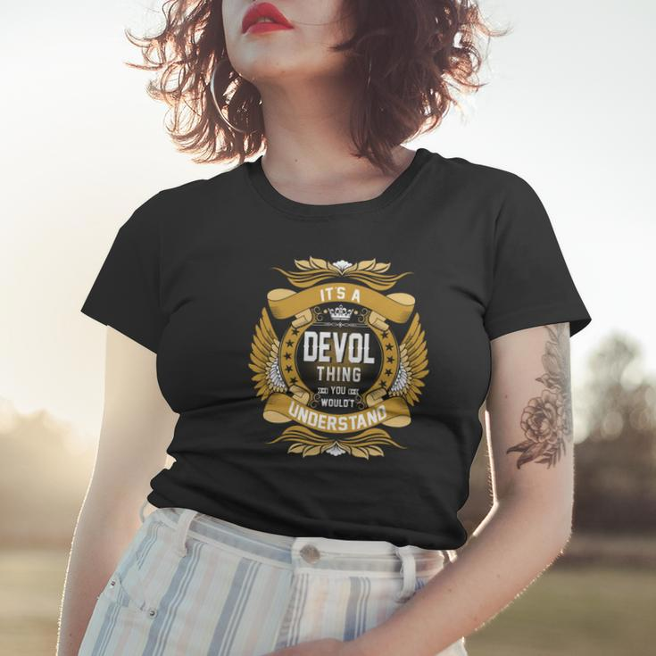 Devol Name Devol Family Name Crest Women T-shirt Gifts for Her