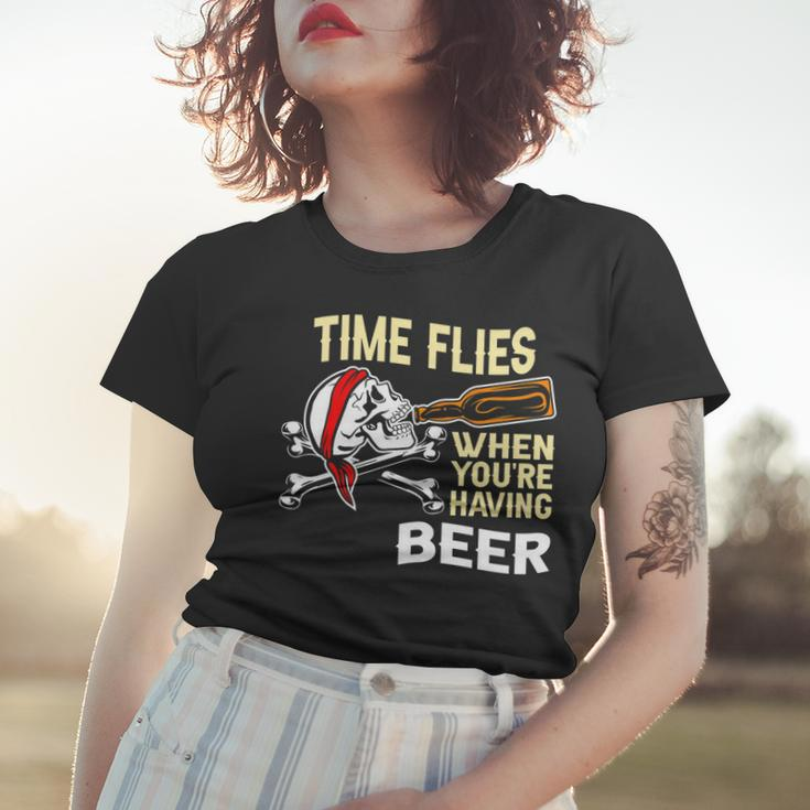 Drinking Bottle Fancy - Time Flies When Youre Having Beer Women T-shirt Gifts for Her