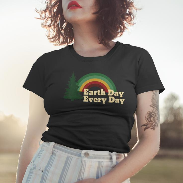 Earth Day Everyday Rainbow Pine Tree Shirt Women T-shirt Gifts for Her