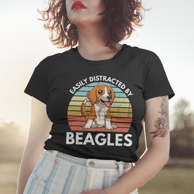 Easily Distracted By Beagles Funny Beagle Dog Mom Gift Women T-shirt Gifts for Her