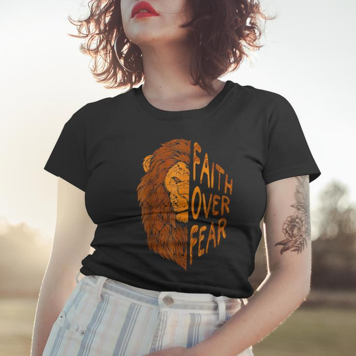 Fair Over Fear Christian Lion Judah Faith Christian Jesus Women T-shirt Gifts for Her