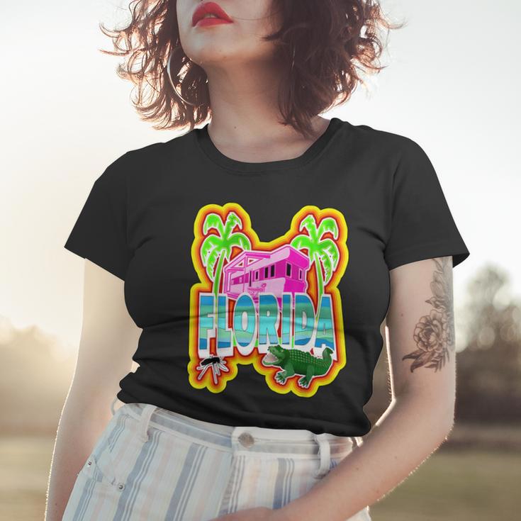 Farbenfroher Redneck Florida Alligator Frauen Tshirt, Lustiges Käfer-Design Geschenke für Sie