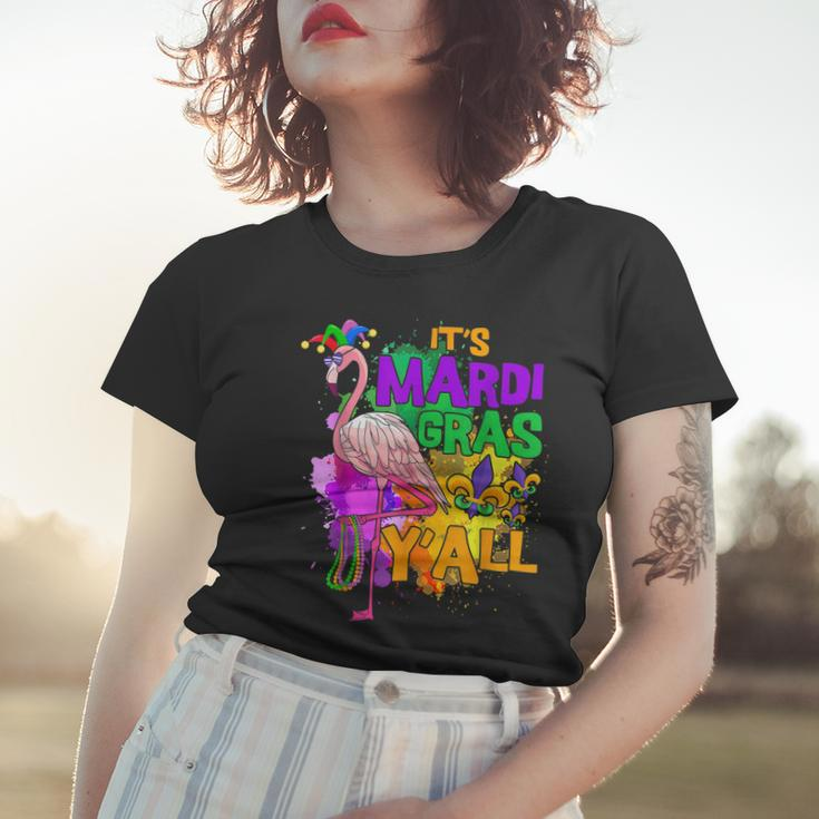 Funny Carnival Party Gift Idea Flamingo Mardi Gras V5 Women T-shirt Gifts for Her