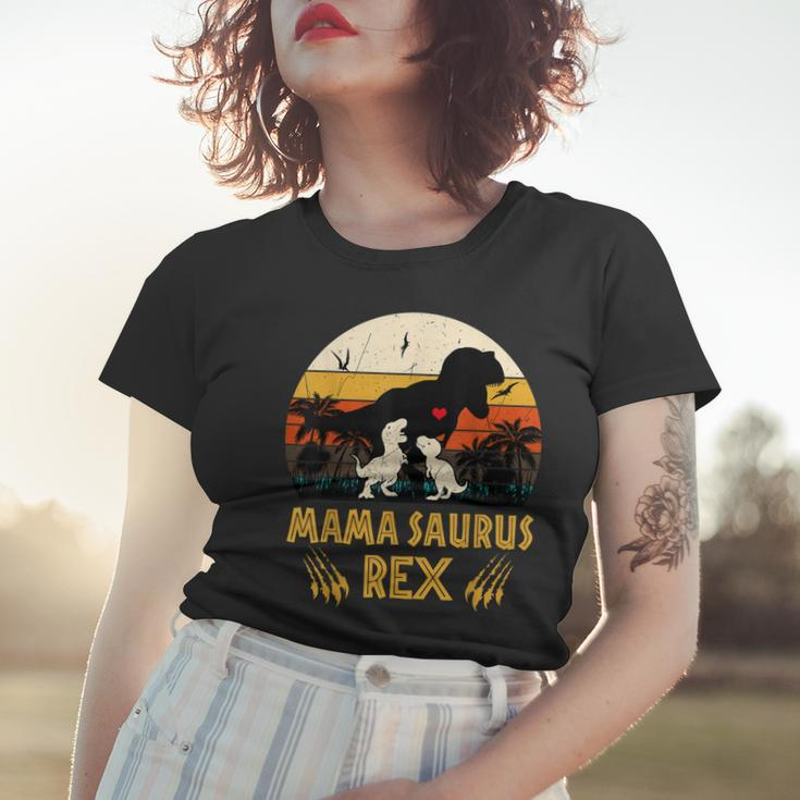 Funny Mamasaurus Rex I Cool Two Kids Mom And Dinasaur Kids Women T-shirt Gifts for Her