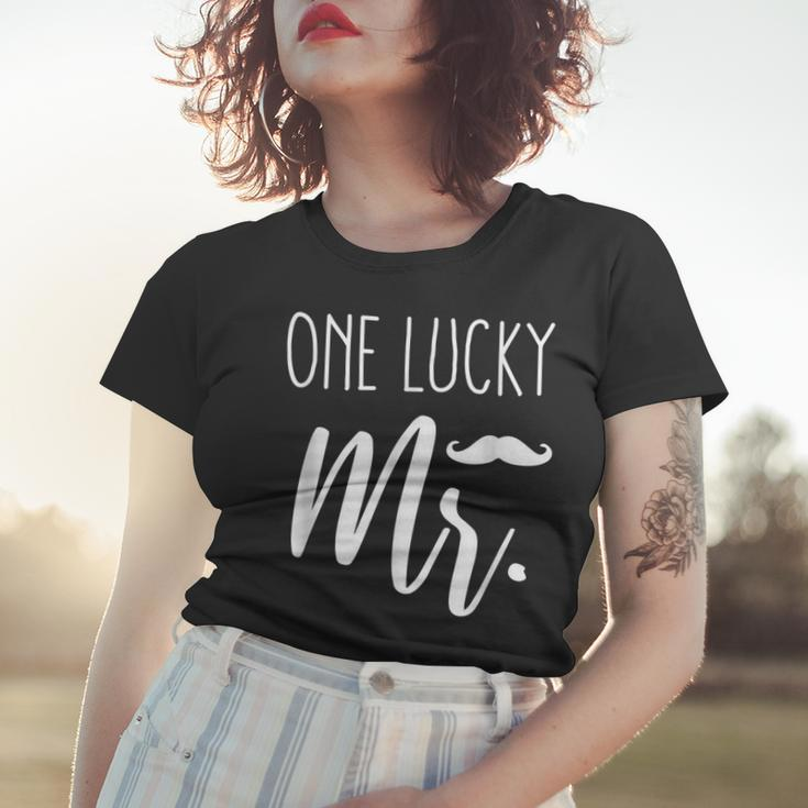 Funny St Patricks Day Couples Matching One Lucky Mr Women T-shirt Gifts for Her
