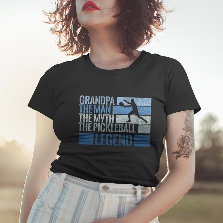 Grandpa Myth Pickleball Legend Vintage Blue Graphic Funny Gift Women T-shirt Gifts for Her
