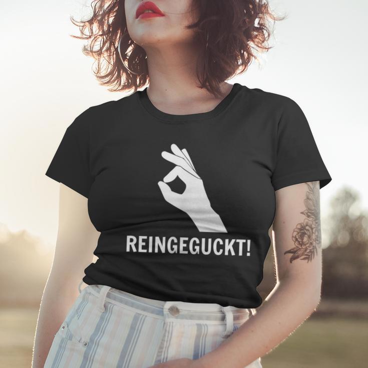 Haha Lol Reingegluckt You Looked Rein Geguckt Geschaut Fun Frauen Tshirt Geschenke für Sie