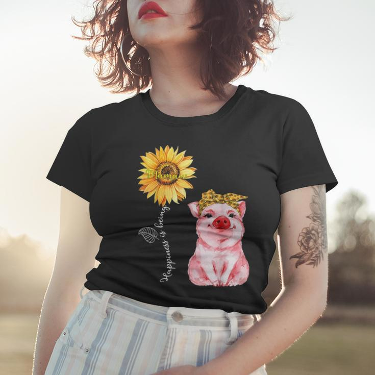 Happiness Is Being Mamaw Cute Pig Sunflower Mother Gifts Women T-shirt Gifts for Her