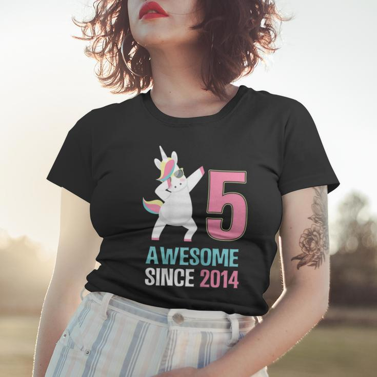 Happy 5Th Birthday UnicornShirt Awesome Since 2014 Women T-shirt Gifts for Her