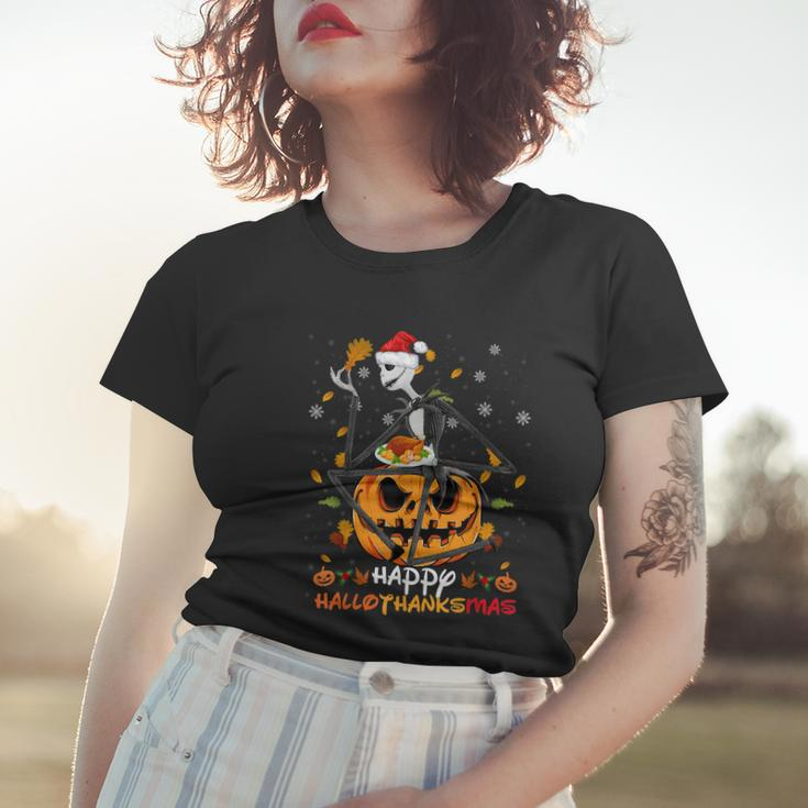 Happy Hallothanksmas Christmas Merry Christmas 2021 Jack Women T-shirt Gifts for Her