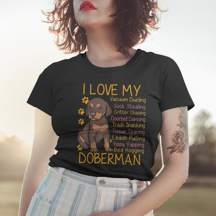 I Love My Red Doberman Dobie Mom Dad Gifts Youth Kid Lovers Women T-shirt Gifts for Her