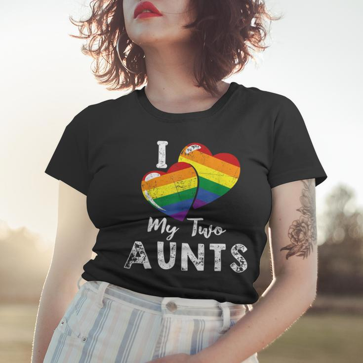 I Love My Two Aunts Lgbt Gay Lesbian Pride Women T-shirt Gifts for Her