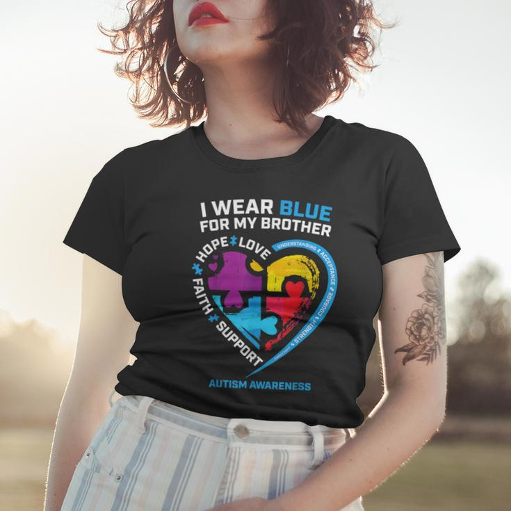 I Wear Blue For My Brother Kids Autism Awareness Sister Boys Women T-shirt Gifts for Her