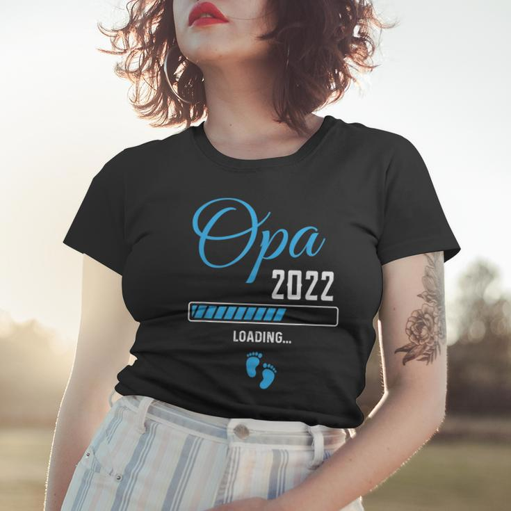 Ich Werde Opa 2022 Loading Frauen Tshirt, Schwangerschaftsverkündung Geschenke für Sie