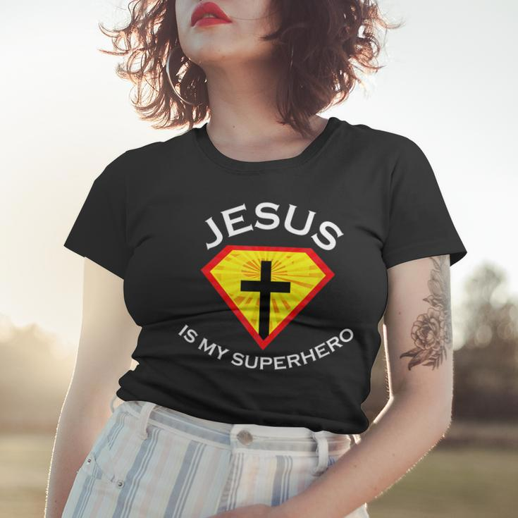 Jesus Is My Superhero Cute Powerful Christian Gift Super Women T-shirt Gifts for Her