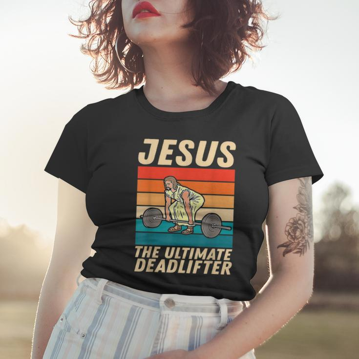 Jesus The Ultimate Deadlifter Funny Vintage Gym Christian Women T-shirt Gifts for Her