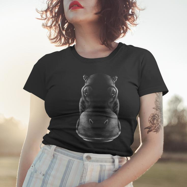 Künstler Tier Flußpferd Lustiges Hippo Nilpferd Frauen Tshirt Geschenke für Sie