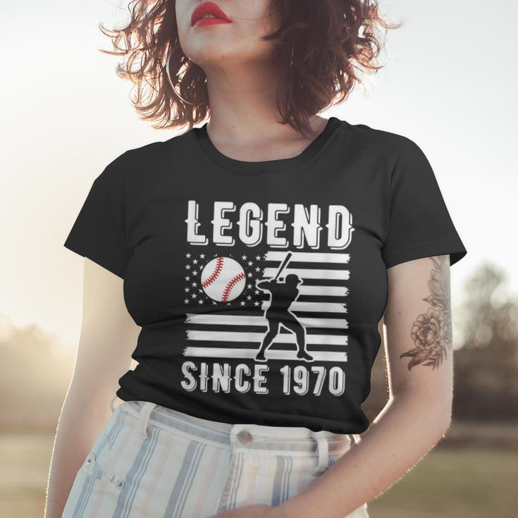 Legend Baseballspieler Seit 1970 Pitcher Strikeout Baseball Frauen Tshirt Geschenke für Sie