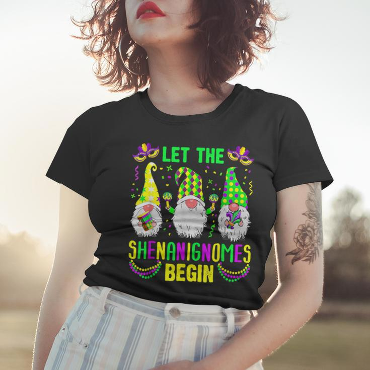 Let The Shenanignomes Begin Mardi Gras Gnomes Shenanigans Women T-shirt Gifts for Her