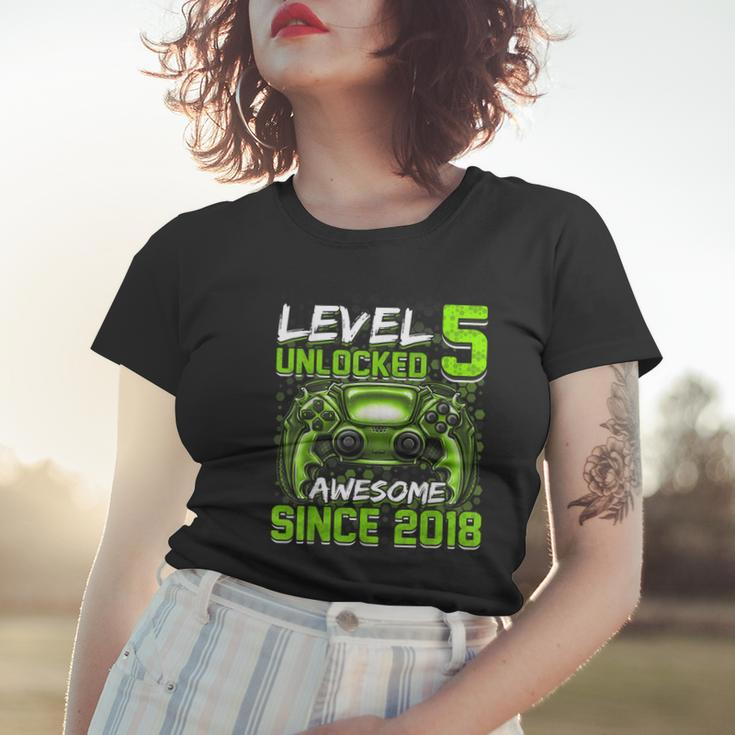 Level 5 Unlocked Awesome Since 2018 5Th Birthday Gaming V3 Women T-shirt Gifts for Her