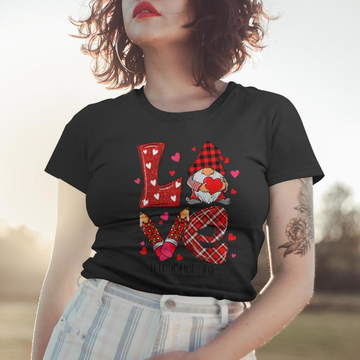 Love Gnomes Teacher Life Cute Valentines Day Teacher Gifts Women T-shirt Gifts for Her