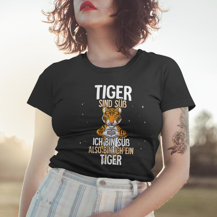 Lustiges Tiger Frauen Tshirt Tiger sind süß, also bin ich ein Tiger, Witziges Spruch-Frauen Tshirt Geschenke für Sie