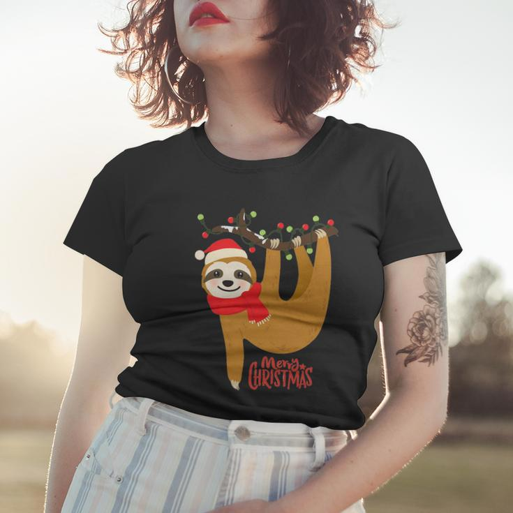 Merry Christmas Sloth Slothmas Women T-shirt Gifts for Her